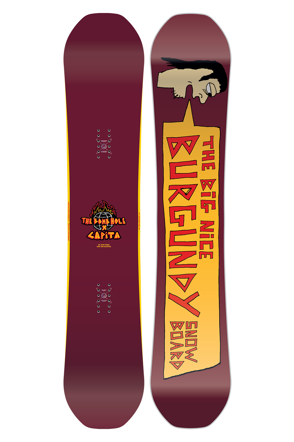 THE BIG NICE BURGUNDY SNOWBOARD